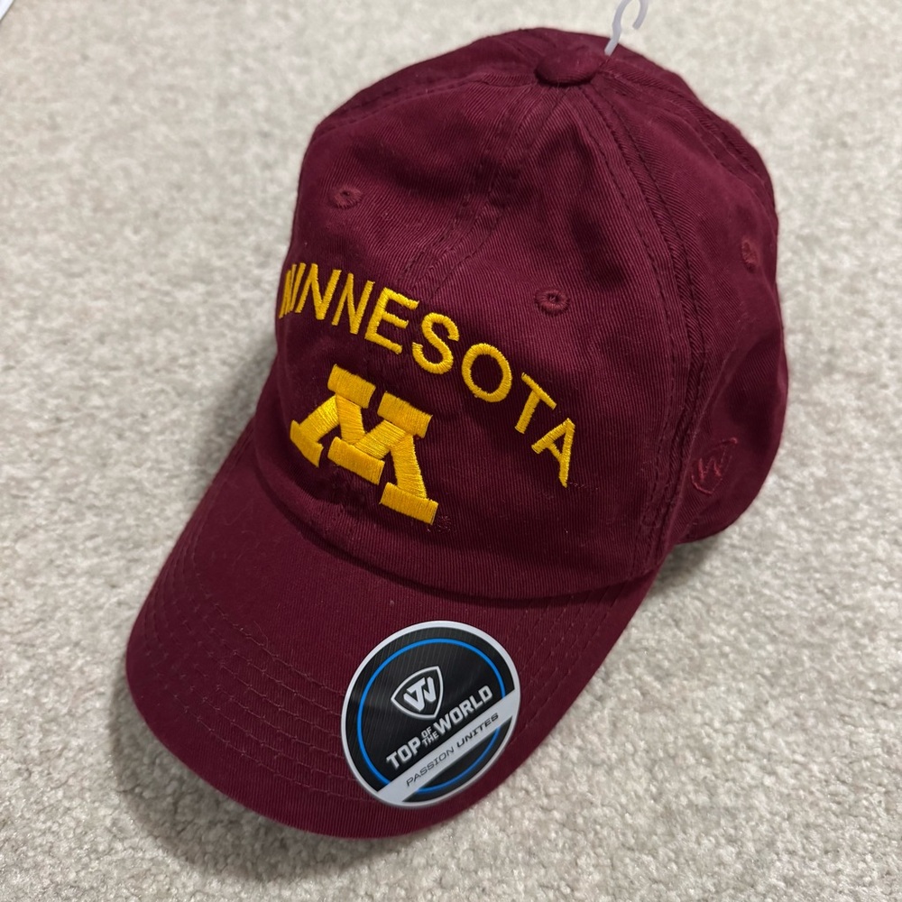 University of Minnesota Top of the World Embroidered Dad Hat Burgundy NWT-OS